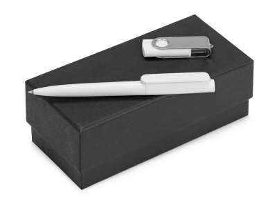 Подарочный набор Qumbo с ручкой и флешкой под нанесение логотипа