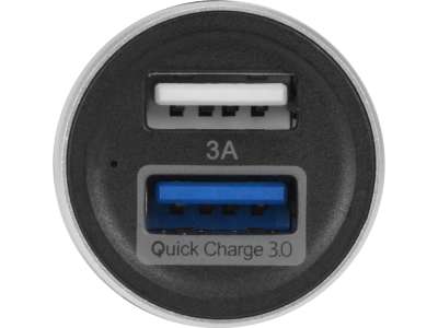 Адаптер автомобильный USB с функцией быстрой зарядки QC 3.0 TraffIQ под нанесение логотипа