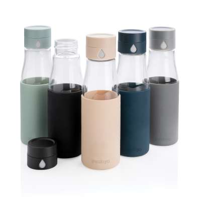Стеклянная бутылка для воды Ukiyo с силиконовым держателем под нанесение логотипа
