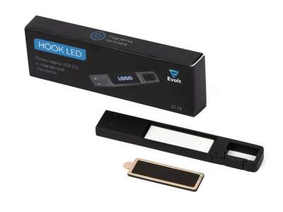 USB 2.0- флешка на 32 Гб c подсветкой логотипа Hook LED под нанесение логотипа