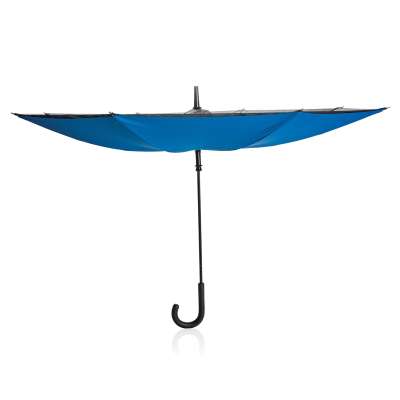 Механический двусторонний зонт d115 см, синий под нанесение логотипа