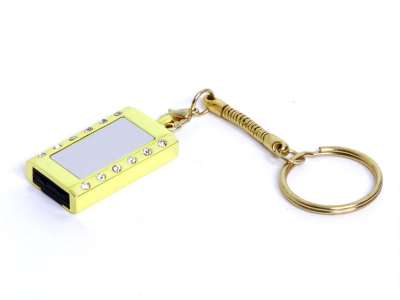 USB 2.0- флешка на 64 Гб Кулон с кристаллами и мини чипом под нанесение логотипа