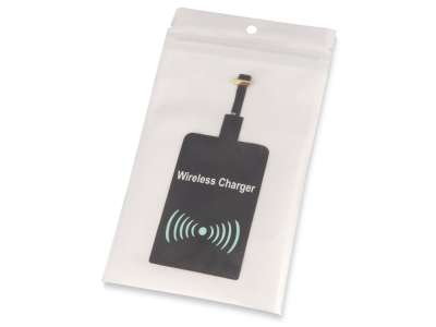 Приёмник Qi для беспроводной зарядки телефона, Micro USB под нанесение логотипа