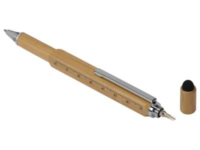Ручка-стилус из бамбука Tool с уровнем и отверткой под нанесение логотипа