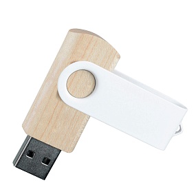 Флешка TWIST WOOD COLOR Светлое дерево с белым 4014.31.07.4ГБ с логотипом, рис. 2 — Деревянные флешки BIZGIFT