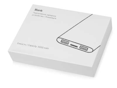 Внешний аккумулятор Blank с USB Type-C, 5000 mAh под нанесение логотипа