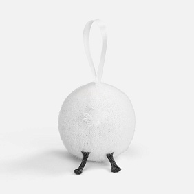 Вязаный шарик Sheeply, белый с логотипом, рис. 2 — Новогодние игрушки BIZGIFT