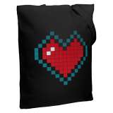 Холщовая сумка Pixel Heart фото