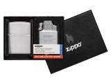 Набор ZIPPO: зажигалка 200 с покрытием Brushed Chrome и газовый вставной блок с двойным пламенем фото