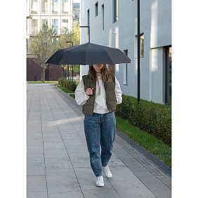 Зонт складной Леванте (Levante), черный с логотипом, рис. 10 — Складные зонты BIZGIFT