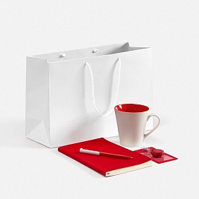 Набор Flat White, красный с логотипом, рис. 1 — Бизнес наборы BIZGIFT