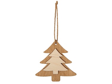 Деревянная подвеска на елку «Firtree» с логотипом, рис. 2 — Новогодние игрушки BIZGIFT