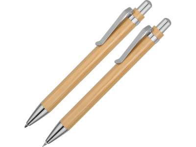 Набор Bamboo: шариковая ручка и механический карандаш под нанесение логотипа