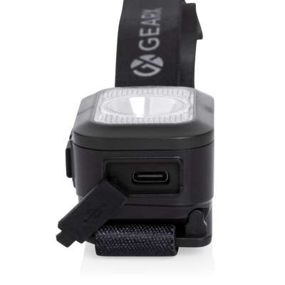 Налобный фонарь Gear X из переработанного пластика RCS, IPx4, COB и LED под нанесение логотипа