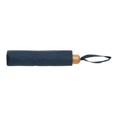 Компактный зонт Impact из RPET AWARE™ с бамбуковой ручкой, d96 см под нанесение логотипа