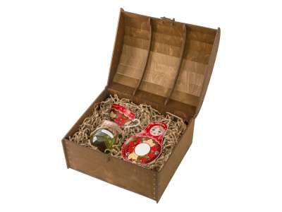 Подарочный набор: чайная пара, варенье из ели и мяты под нанесение логотипа