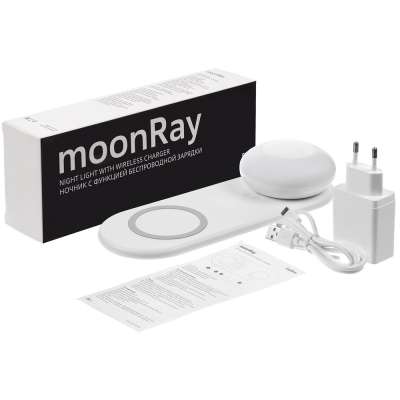 Ночник с функцией беспроводной зарядки moonRay под нанесение логотипа