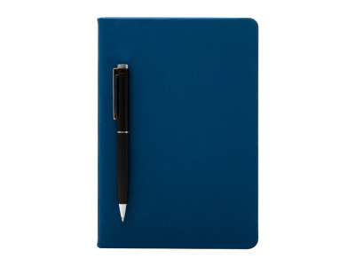 Бизнес-блокнот А5 С3 soft-touch с магнитным держателем для ручки под нанесение логотипа