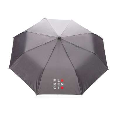 Складной зонт зонт-полуавтомат  Deluxe 21”, серый под нанесение логотипа