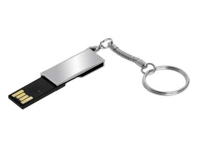 USB 2.0- флешка на 8 Гб с поворотным механизмом и зеркальным покрытием под нанесение логотипа