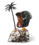 Часы «Пальмовый рай» из яшмы с бронзой фото