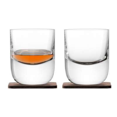 Набор стаканов Renfrew Whisky с деревянными подставками под нанесение логотипа