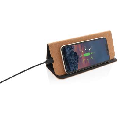 Коврик для мыши с функцией беспроводной зарядки и подставки для телефона, 5 Вт под нанесение логотипа