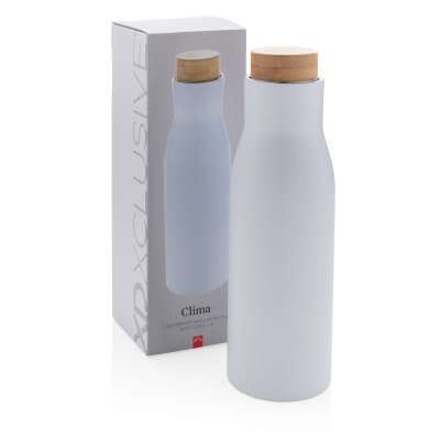 Герметичная вакуумная бутылка Clima со стальной крышкой, 500 мл под нанесение логотипа