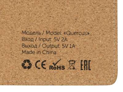 Пробковый коврик для мыши с беспроводной зарядкой Querсus под нанесение логотипа
