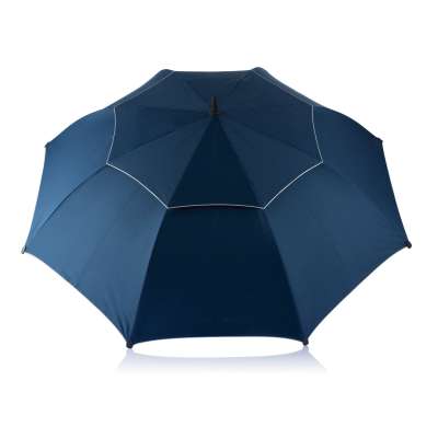 Зонт-трость антишторм Hurricane, d120 см, синий под нанесение логотипа