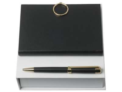 Подарочный набор Boucle Noir: ручка шариковая, блокнот А6 под нанесение логотипа
