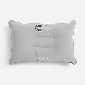 Надувная подушка Pillowish, серая с логотипом, рис. 5 — Для путешествий BIZGIFT