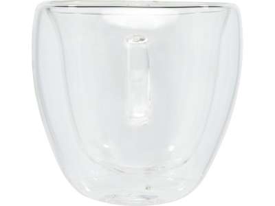 Стеклянный стакан Manti с двойными стенками и подставкой, 100 мл, 2 шт под нанесение логотипа
