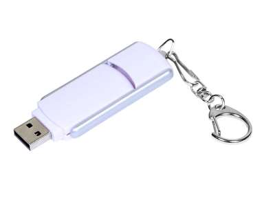 USB 3.0- флешка промо на 128 Гб с прямоугольной формы с выдвижным механизмом под нанесение логотипа