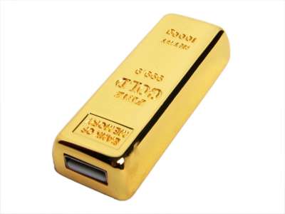 USB 3.0- флешка на 128 Гб в виде слитка золота под нанесение логотипа