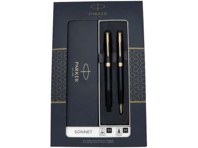 Набор Parker Sonnet: ручка перьевая, ручка шариковая под нанесение логотипа