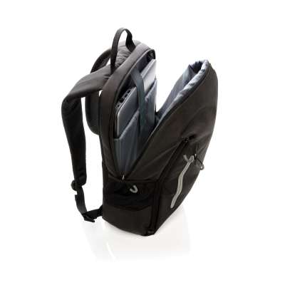 Рюкзак для ноутбука Lima 15" с RFID защитой и разъемом USB, черный под нанесение логотипа