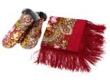 Подарочный набор: Павлопосадский платок, рукавицы фото