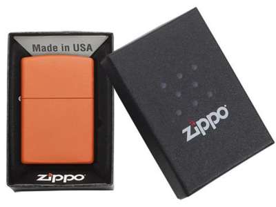 Зажигалка ZIPPO Classic с покрытием Orange Matte под нанесение логотипа
