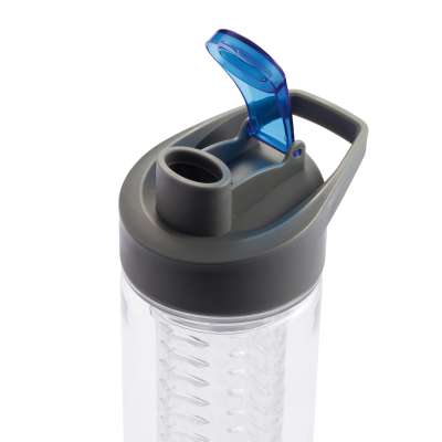 Бутылка для воды Tritan с контейнером для фруктов, 800 мл, синий под нанесение логотипа