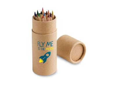 Набор из 12 цветных карандашей CYLINDER под нанесение логотипа