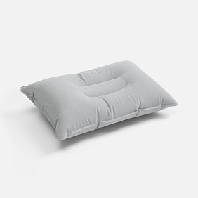 Надувная подушка Pillowish, серая с логотипом, рис. 2 — Для путешествий BIZGIFT