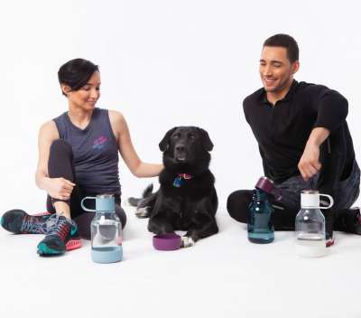 Бутылка для воды с миской для питомца Dog Water Bowl Lite под нанесение логотипа