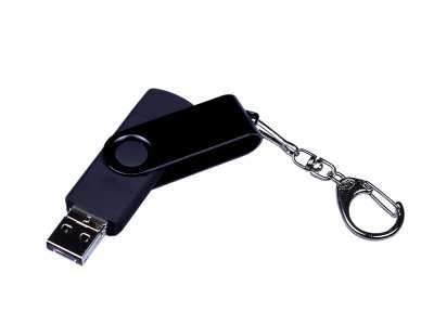 USB 2.0/micro USB/Type-С- флешка на 32 Гб 3-в-1 с поворотным механизмом под нанесение логотипа