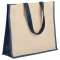 Холщовая сумка для покупок Bagari с синей отделкой под нанесение логотипа
