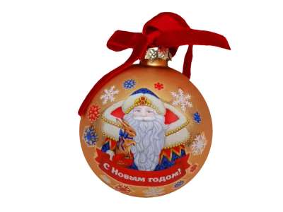 Стеклянный шар  Новогодний бархат под нанесение логотипа