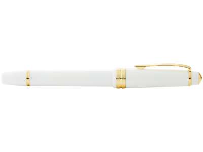 Ручка перьевая Bailey Light Polished White Resin and Gold Tone, перо F под нанесение логотипа