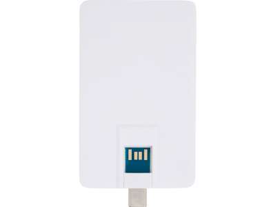 USB 3.0- флешка на 64 Гб Duo Slim с разъемом Type-C под нанесение логотипа