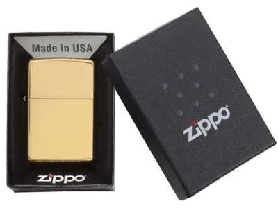 Зажигалка ZIPPO Classic с покрытием High Polish Brass под нанесение логотипа