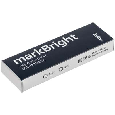 Флешка markBright с белой подсветкой под нанесение логотипа